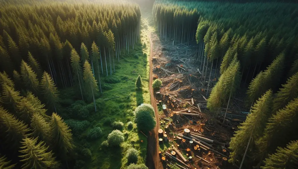 Bild på en avverkad skog